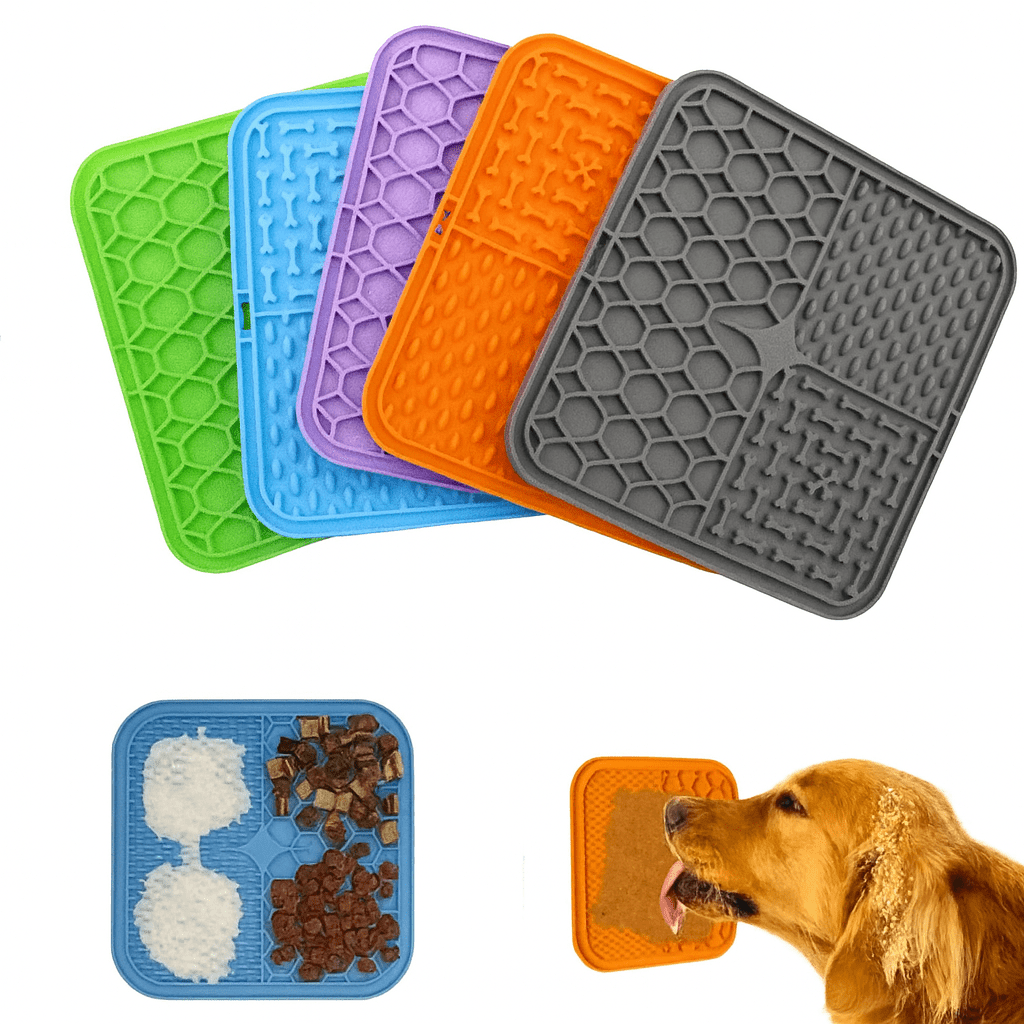 Pet Lick Mat – Silicone Slow Feeder Plate with Suction Cups